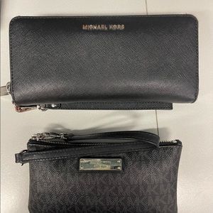 Michael kors continental wallet and small jet set wristlet set